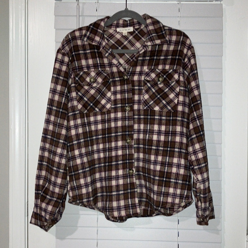 Fleece Flannel Button Down Shirt